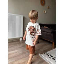 Biggbom Kidswear Aslan Baskılı Şortlu Alt Üst Erkek Çocuk Takım