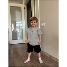 Biggbom Kidswear Keten Şortlu Erkek Çocuk Takım