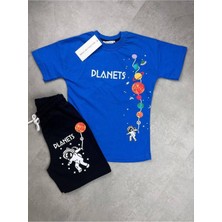 Biggbom Kidswear Planets Baskılı Alt Üst Yazlık Şortlu Erkek Çocuk Takım
