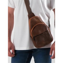 Erzeno Erkek Çapraz Askılı Hakiki Deri Omuz Çantası -  Bodybag - Freebag