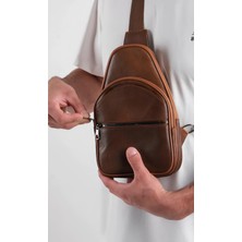Erzeno Erkek Çapraz Askılı Hakiki Deri Omuz Çantası -  Bodybag - Freebag