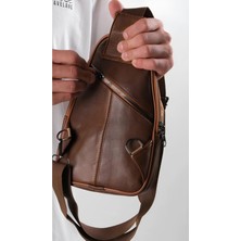 Erzeno Erkek Çapraz Askılı Hakiki Deri Omuz Çantası -  Bodybag - Freebag