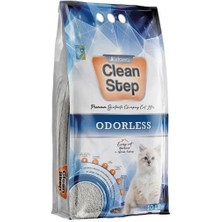 Clean Step Odorless Aktif Karbonlu Kokusuz Ince Taneli Topaklanan Bentonit Kedi Kumu 10 Lt