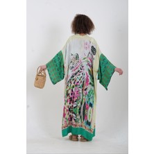 Zelish My Sister Yeşil Kenya Kaplan Desenli Kimono