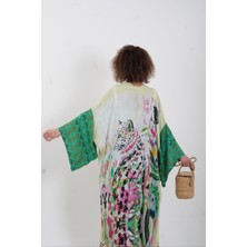 Zelish My Sister Yeşil Kenya Kaplan Desenli Kimono