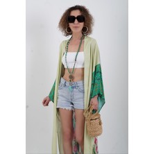 Zelish My Sister Yeşil Kenya Kaplan Desenli Kimono