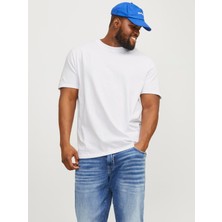 Jack & Jones JJEBRADLEY TEE SS NOOS PL Beyaz Erkek Kısa Kol T-Shirt