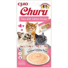 Inaba Ciao Churu Cream Ton Balıklı ve Somonlu Sıvı Kedi Ödül Maması 14 gr 4 Adet