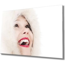 Hobyy Kadınlar Beyaz Mutluluk Cam Tablo  ,women White  Happiness