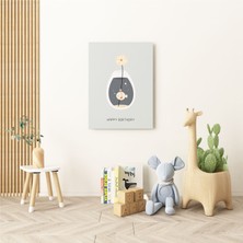 Pegziz Happy Birthday Minimalist Kanvas Tablo - Bebek Odası Dekorasyon - Çocuk Odası Tablo