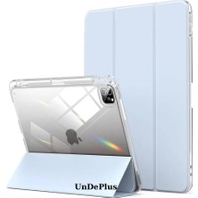 MobaxAksesuar Apple iPad Pro 11 Inç M4 2024 Kılıf Kalem Bölmeli Akrilik Şeffaf Ayrılabilir Case A2836 A2837 A3006