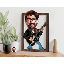 Bk Gift Kişiye Özel Erkek Rock And Roll Karikatürlü 3D Ahşap Tablo-1, Sevgiliye Hediye, Arkadaşa Hediye, Doğum Günü Hediyesi