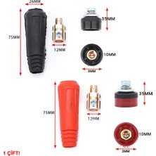 Robiz DKJ10-25 200A Konnektör Çift 10-25MM2 Kablo Yüksek Akım Kilitli Panel Tip Konnektör Kaynak Makinesi