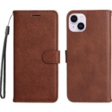 Mays Home1 Iphone 15 Için Flip Case Artı Klasik Düz Renk Iş Cüzdan Telefon (Yurt Dışından)