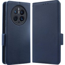 Mays Home1 Huawei Mate 50 Pro Için Kılıf Pu Deri Kart Yuvaları Tutucu Yan Toka (Yurt Dışından)