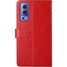 Colorful Shop Vivo Y72 5g Telefon Kılıfı Için Kılıf Kickstand Dayanıklı Darbeye Dayanıklı Tpu Kabuk (Yurt Dışından)