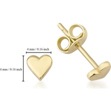 Kairos Jewelry 14 Ayar Altın Tiny Heart Çivi Küpe KRS-K56-14GE