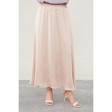 Lêvi D'or Açık Pudra Beli Lastikli Saten Etek