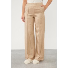 Lêvi D'or Pudra Belli Lastikli Çizgi Detay Pantolon