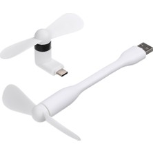 Fairy Mini USB Fan + Tip-C Telefon Fan Taşınabilir Soğutma (Yurt Dışından)