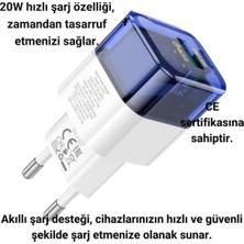 Polham Süper Hızlı 20W 1x Usb, 1x Type-C Şarj Başlığı, Yüksek Isı,akım ve Voltaj Korumalı Adaptör