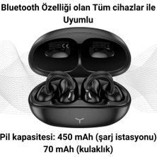 Polham BT5.3V 450MAH Kulak Klipsli Mikrofonlu Bluetooth Kulakiçi Kulaklık, Hifi Bas Destekli, Su Geçirmez