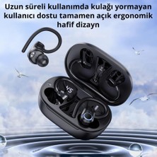 Polham BT5.3V 500MAH Kulak Klipsli Mikrofonlu Bluetooth Kulakiçi Kulaklık, Hifi Bas Destekli, Su Geçirmez