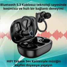 Polham BT5.3V 500MAH Kulak Klipsli Mikrofonlu Bluetooth Kulakiçi Kulaklık, Hifi Bas Destekli, Su Geçirmez