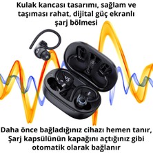 Polham BT5.3V 500MAH Kulak Klipsli Mikrofonlu Bluetooth Kulakiçi Kulaklık, Hifi Bas Destekli, Su Geçirmez