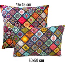 Soyoe 2'li Set Kırlent Özel Tasarım Kırlent Dekoratif  Yastık Yüzü Yumuşak Dokulu Kırlent 30x50 cm 45X45 cm