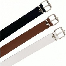 Brand & Belt 3.lü takım kemer 3.cm Makara Tokalı Gümüş Kemer
