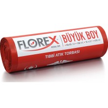 Florex 531 Tıbbi Atık Baskılı Çöp Poşeti Büyük Boy 60 x 85 cm (1 KOLİ / 10 RULO)