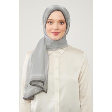 Lêvi D'or Açık Gri Renk Geçişli Kehribar Şal