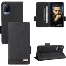 Mays Shop Vivo V21 Deri Folio Flip Case Için Kılıf Kart ile Tam Koruma (Yurt Dışından)