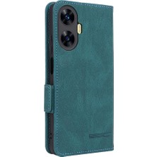 Mays Shop Realme C55 Deri Folio Flip Case Koruyucu Kapak Için Kılıf ile Tam (Yurt Dışından)