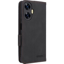 Mays Shop Realme C55 Deri Folio Flip Case Koruyucu Kapak Için Kılıf ile Tam (Yurt Dışından)