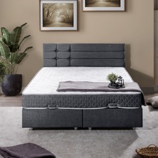 Setay Viyana Çift Kişilik Baza Başlık Letto Yatak Seti Antrasit