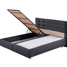 Setay Viyana Çift Kişilik Baza Başlık Letto Yatak Seti Antrasit