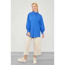 Lêvi D'or Saks Oversize Balon Kol Poplin Gömlek