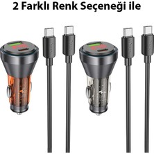 Hoco NZ12B Unimpeded PD48W USB + Type-C Araç Çakmaklı Hızlı Şarj Aleti + Type-C To Type-C Kablo