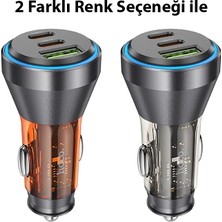 Hoco NZ12D Lucky PD60W 2 Type-C + USB Girişli Araç Çakmaklık Hızlı Şarj Aleti