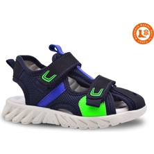 Kids A More Jake Çift Cırtlı  Deri Detaylı Erkek Spor Sandalet Lacivert