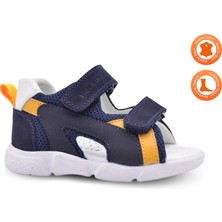 Kids A More Samba Çift Cırtlı Air File Detaylı  Deri Erkek Bebek Sandalet Lacivert