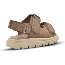 Kids A More Archie Çift Cırtlı  Deri Unisex Çocuk Sandalet Kum Rengi