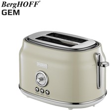 Berghoff Gem Retro 1.7 Litre Vanilya Krem Rengi Su Isıtıcısı, Ekmek Kızartma ve Filtre Kahve Makinesi