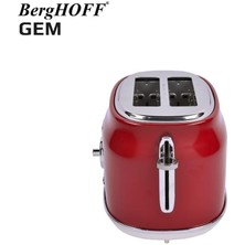 Berghoff Gem Retro 1.7 Litre Kırmızı Yuvarlak Su Isıtıcısı & Kırmızı Iki Dilim Ekmek Kızartma Makinesi