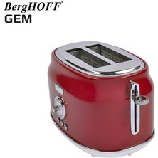 Berghoff Gem Retro 1.7 Litre Kırmızı Yuvarlak Su Isıtıcısı & Kırmızı Iki Dilim Ekmek Kızartma Makinesi