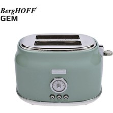 Berghoff Gem Retro 1.7 Litre Mint Yeşil Yuvarlak Su Isıtıcısı & Mint Yeşil Iki Dilim Ekmek Kızartma Makinesi