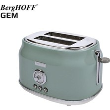 Berghoff Gem Retro 1.7 Litre Mint Yeşil Yuvarlak Su Isıtıcısı & Mint Yeşil Iki Dilim Ekmek Kızartma Makinesi