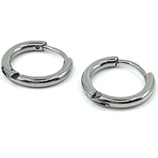 Kravatkolik Gümüş Renk Yuvarlak Unisex Küpe EAR17